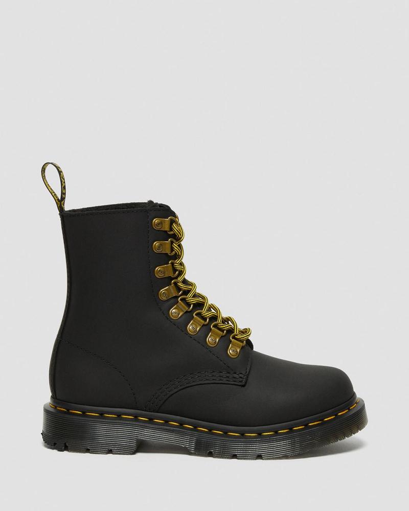 Botas de Invierno Dr Martens 1460 Pascal DM's Wintergrip Cuero Mujer Negros | MX 509BEX